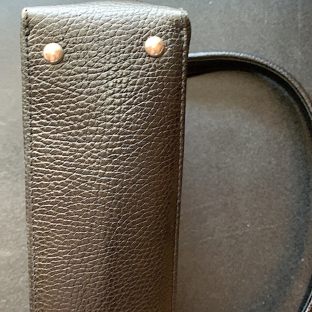 NWOT-Osprey London genuine black ostrich leather zipper shoulder purse - Picture 3 of 10